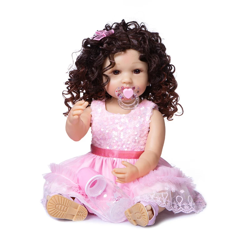Title 2, 55CM Full Body Silicone Reborn Toddler Princess...