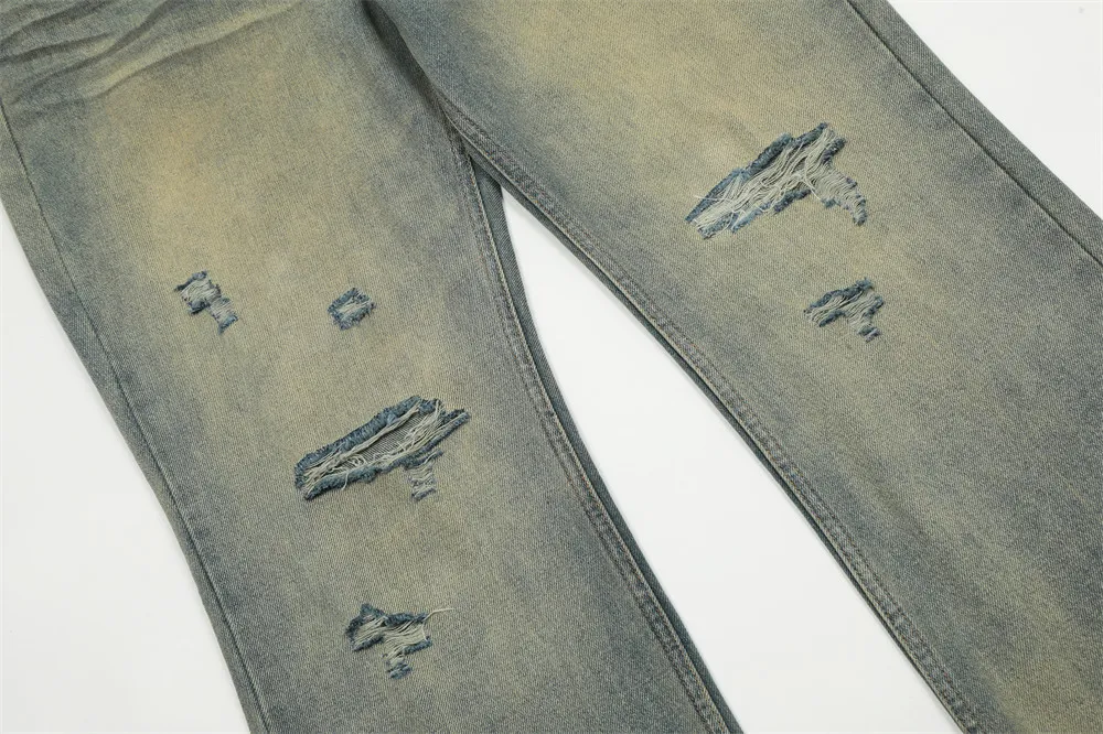 Heren Heavy Industry Washing Hole Denim Jeans Broek Robuust Duurzaam Comfortabel Stijlvol Ideaal voor Werk en Vrije Tijd — foto 4