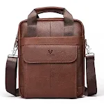 Bolsa mensageiro Hummer Business Commute masculina em couro genuíno, perfeita para negócios. Conforto e elegância no seu dia a dia. — foto 5
