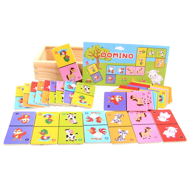 Dominó Animal Solitaire de Madeira para Crianças Um Jogo Divertido e Educativo Desenvolve Concentração e Raciocínio Lógico Brinquedo Infantil — foto 5