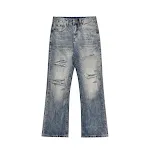 American Retro broek, los, flared, distressed, geplooid, water washed, niche mode, vintage uitstraling en comfort. — foto 4