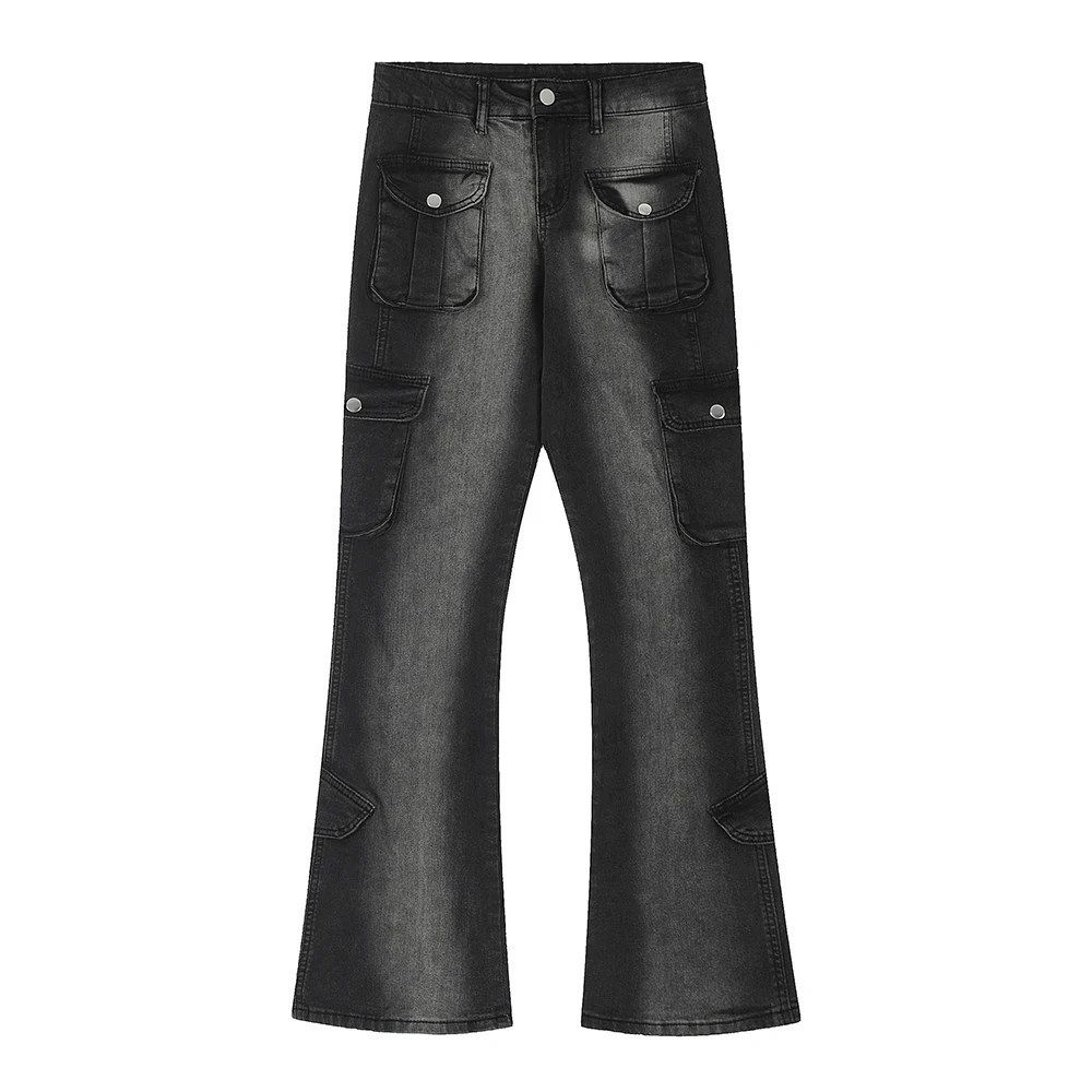 Jeans da uomo a zampa leggermente svasata con tecnologia inkjet, per un look moderno e confortevole, perfetto per ogni occasione. — foto 7
