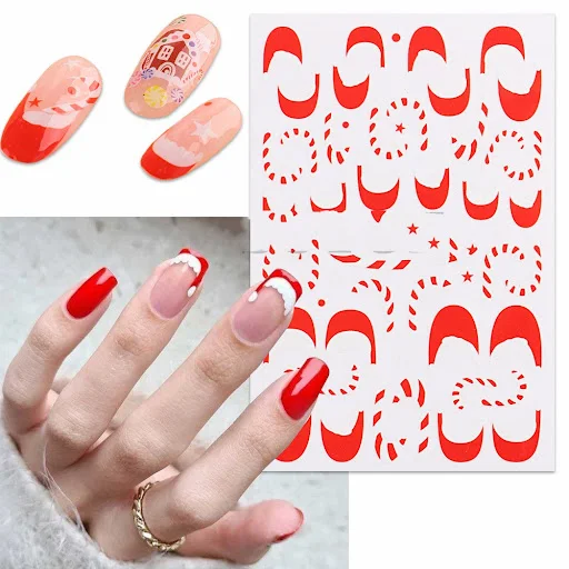Title 4, 3D Manicure Back Glue Cartoon Cute Christmas Tr...