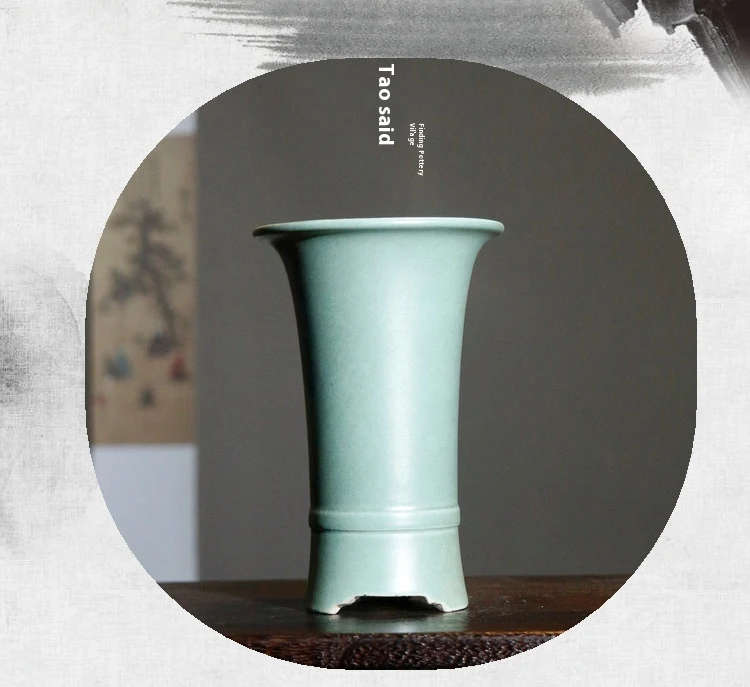 Vaso de cerâmica roxo para orquídeas, pequeno com haste, ideal para mudas e sementes, vaso azul. — foto 11
