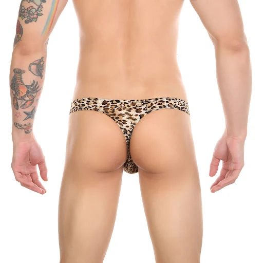 Title 2, Cueca tanga masculina com estampa de pele de co...