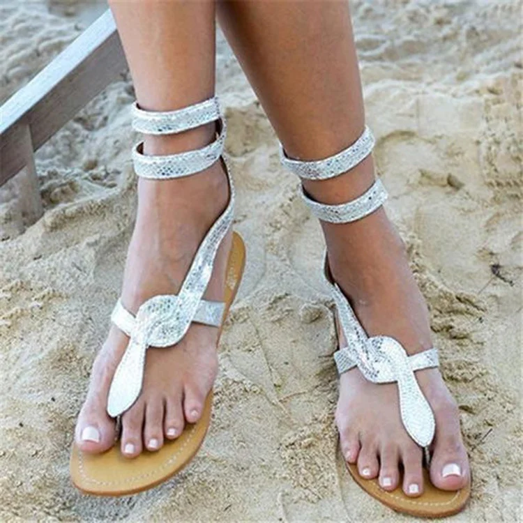 Women's Roman Sandals Summer Flat Toe Snake Print, Comfortable and Stylish Flats Perfect for Warm Weather and Everyday W — photo 5