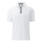 Men's Polo Shirt Short Sleeved Zipper Golf Sports Breathable Quick Dry Comfort Performance Athletic Fit — photo 1