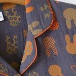 Pigiama di coppia in cotone a doppio strato, tinto in filo, set due pezzi maniche corte e pantaloncini. Comfort e stile per notti rilassanti. — foto 4