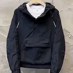 Autumn Men's Workwear Half Zipper Shell Jacket Hooded Sweater Solid Color Pullover Casual Loose Jacket Coat for comfort — photo 4