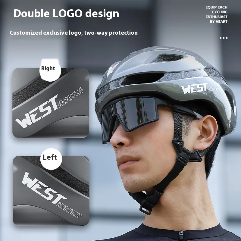 Integrierter Sicherheitshelm für Rennradfahren. Maximaler Schutz, hoher Tragekomfort, aerodynamisches Design. Sicher unterwegs. — foto 5