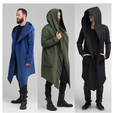 Casaco masculino com capuz e cardigan longo. Perfeito para um visual moderno e confortável. Ideal para diversas ocasiões e estações. — foto 6