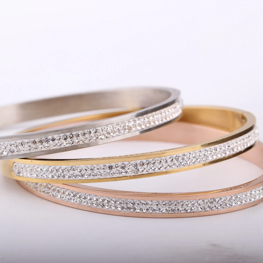 Pulseira de aço inoxidável com diamantes — foto 4