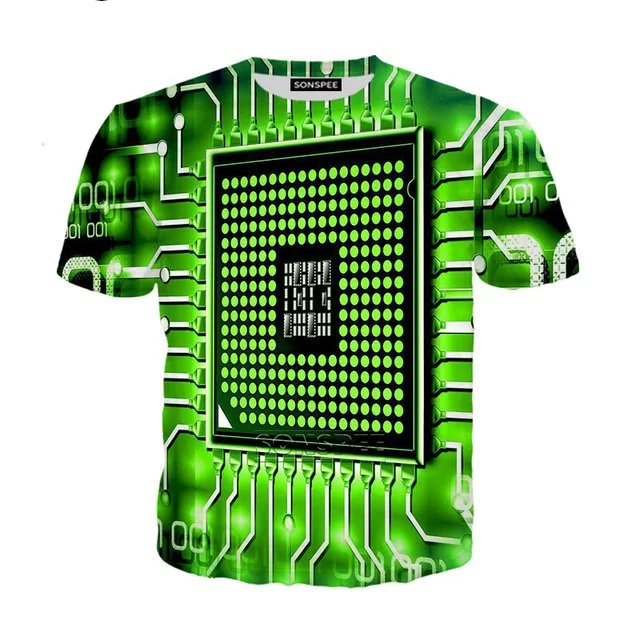 Herren T-Shirt mit mechanischem Motherboard 3D-Digitaldruck, kurzärmelig. Das neue Shirt vereint Stil und Komfort für einen modernen Look. — foto 11