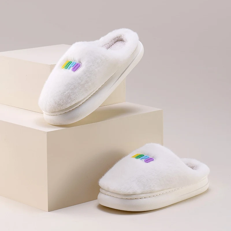 Title 1, Pantufas quentes femininas com sola de pétalas,...