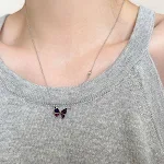 Colar de borboleta com mudança de cor prateado S925 Joias de moda e novidade para um toque único e elegante em seu visual — foto 10