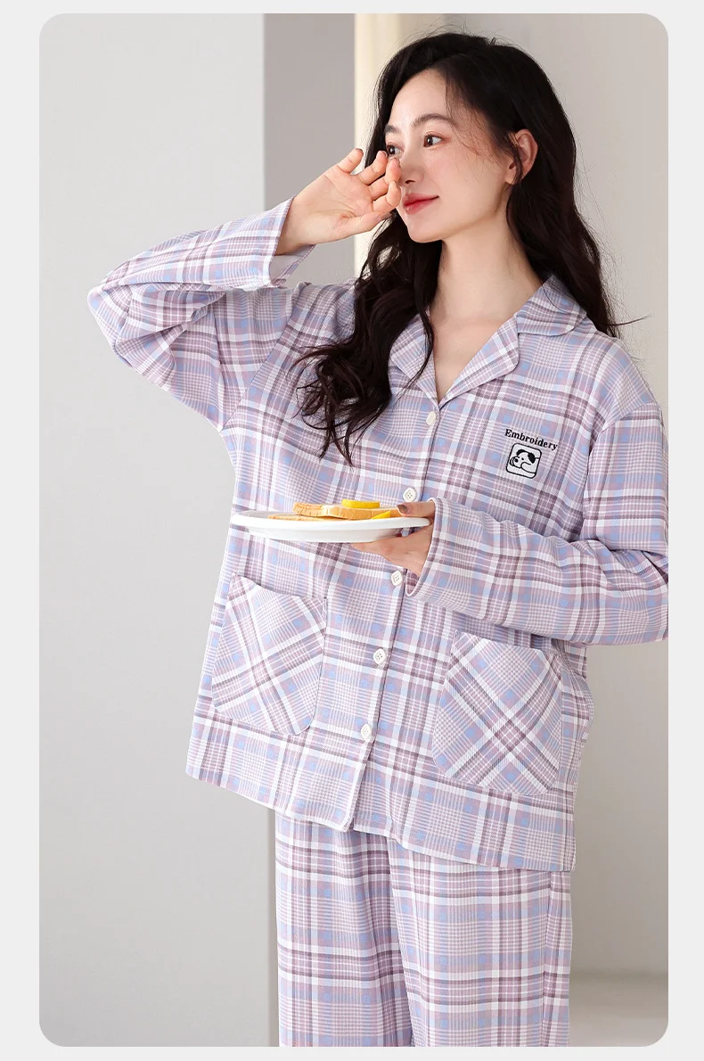 Title 3, Conjunto de pijama feminino minimalista de algo...