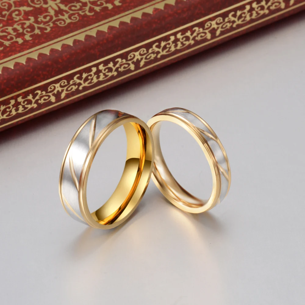 Aliança de casamento clássica dourada para mulheres e homens, um símbolo eterno de amor e união para casais. — foto 7