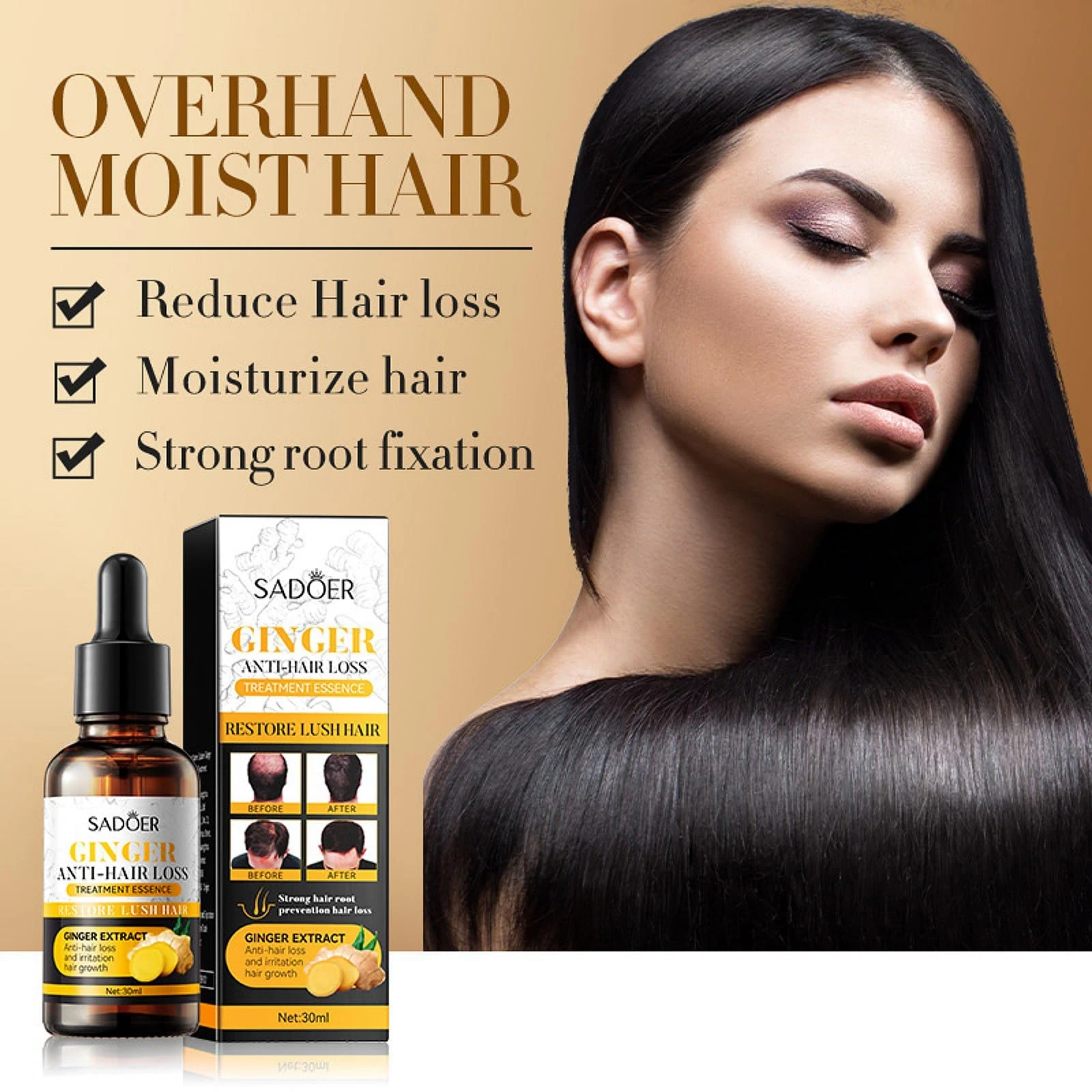 Óleo Ginger Care para queda e crescimento capilar. Estimula o crescimento, fortalece e nutre, reduzindo a perda e promovendo um cabelo saudável. — foto 4