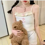 Summer New Girly Style Strawberry Embroidery Sweet Camisole — photo 1