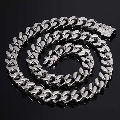 Title 10, Pulseira Hip Hop Corrente Cubana Aço Inox Fivel...