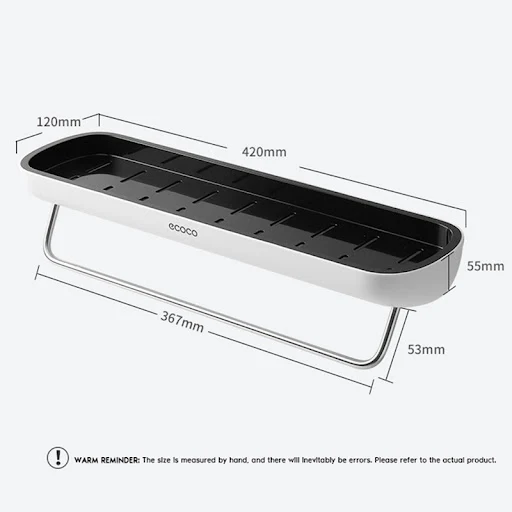 Title 7, Punch-free wall-mounted bathroom storage rack. ...