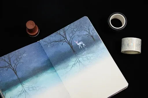 Title 7, Le Theme Du Cerf Magique A6 Quaderno. Formato A...