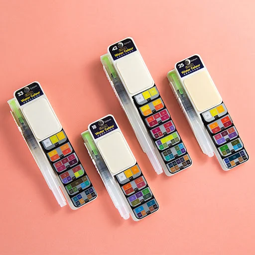 Title 3, Solid Watercolor Paint Set With Water Brush Pen...