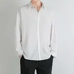 Men's Ice Silk Drape Long Sleeved Loose Casual Shirt, providing comfortable and breathable wear, perfect for everyday ca — photo 1