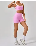 Dames perzik kleurige fitnessbroek met heupverhogend effect en driepuntsdesign, perfect voor workouts en het accentueren van billen. — foto 12