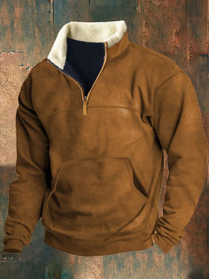Camiseta masculina de manga longa com zíper e estampa, conforto e estilo em uma peça. Perfeita para diversas ocasiões do dia a dia. — foto 13