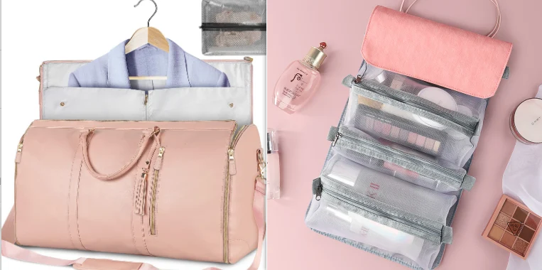 Grote Opvouwbare Leren Reistas voor Pakken met Schouderriem, Beschermt Kleding tijdens Reizen, Handig en Stijlvol, Ideaal voor Zakenreizen. — foto 14