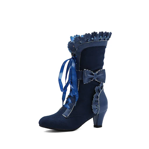 Title 4, Lolita high heel lace-up plus size womens boot...
