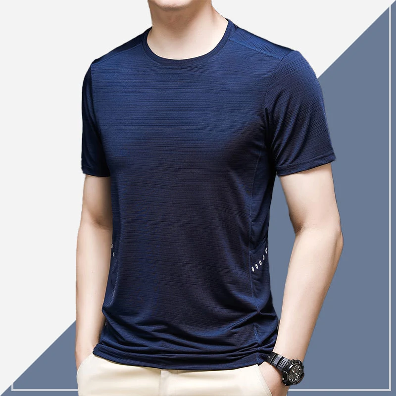 Title 2, Mens Fashion Summer Ice Silk Short Sleeve T-sh...