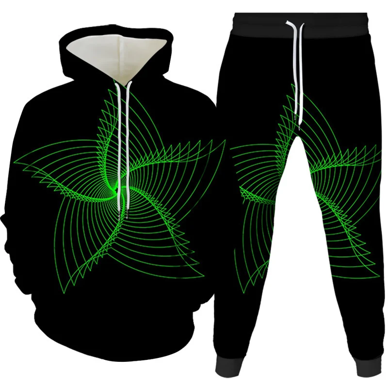 Novo conjunto de duas peças solto com impressão 3D, estilo moderno e confortável, ideal para um visual casual e descontraído, perfeito para o dia a dia. — foto 10