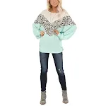 Camiseta feminina de manga comprida com painéis de leopardo — foto 2