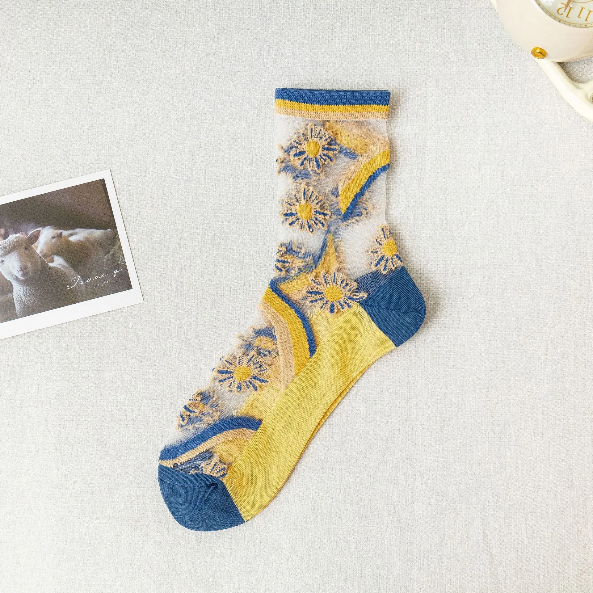 Title 7, Womens Fiberglass Mid Tube Flower Socks