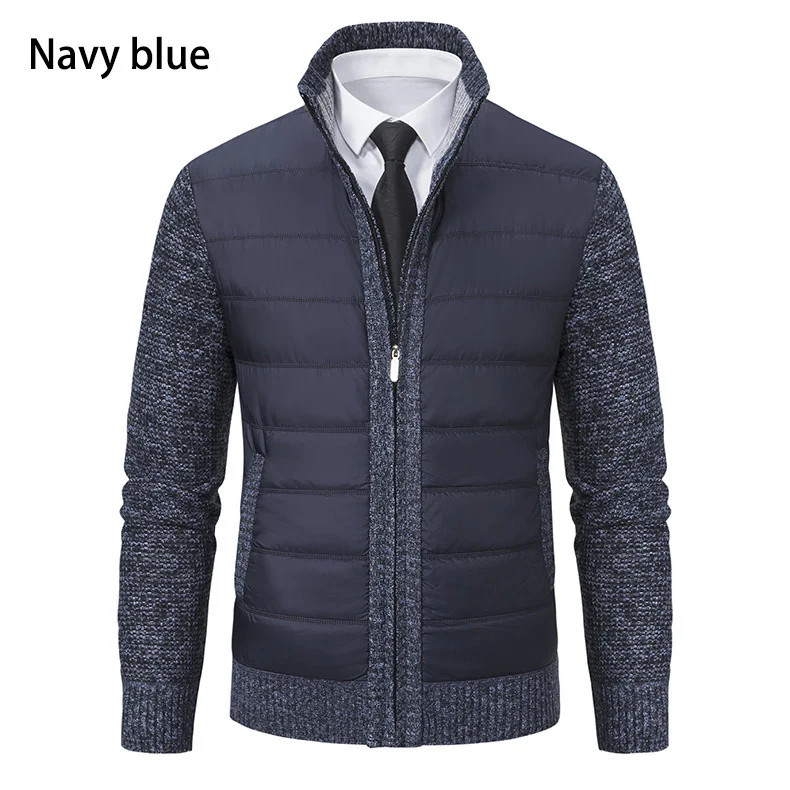 Men's Stand Collar Fleece-lined Thickened Coat, Warm Winter Wear, Great for Cold Weather, Durable and Comfortable Protec — photo 3