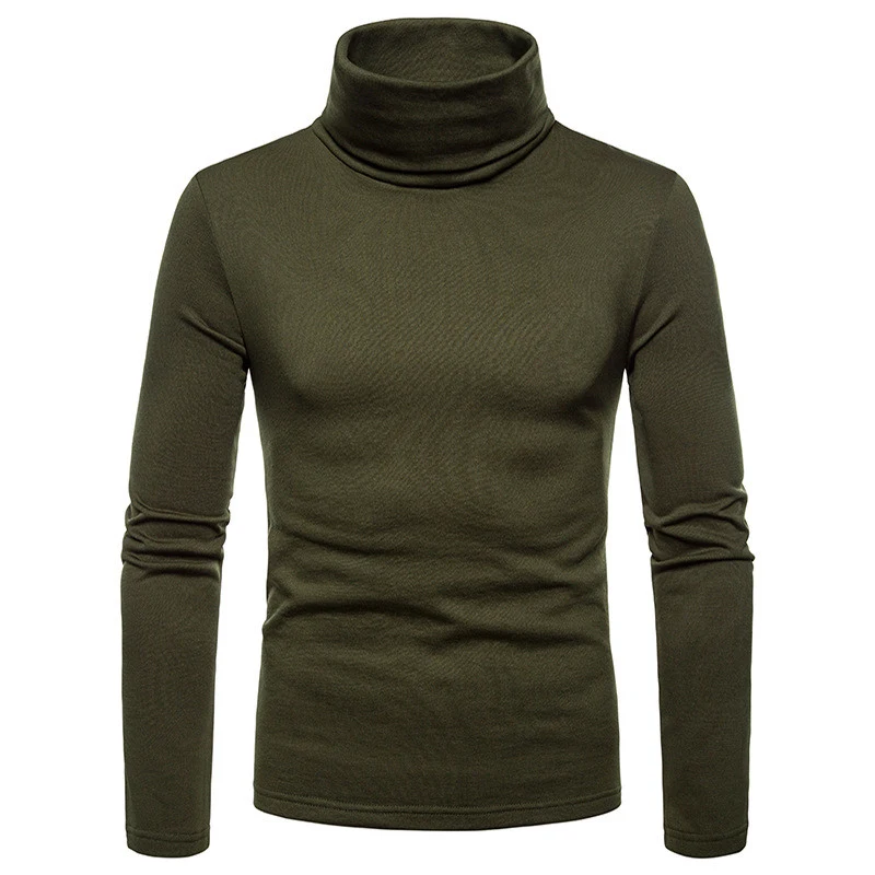 Men's Plus Velvet Warm High Neck Long Sleeve T Shirt Bottoming Shirt, Perfect for Cold Weather Layering and Winter Comfo — photo 7