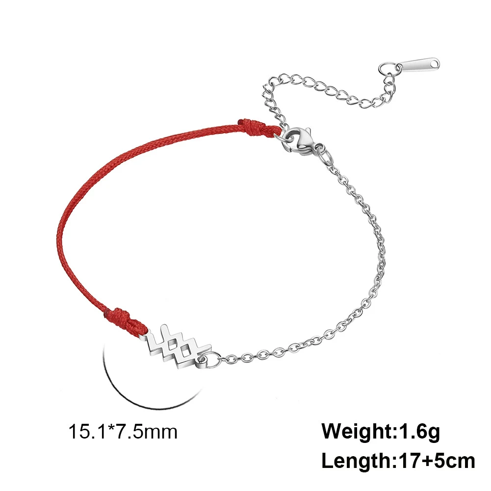 Pulseira de corda encerada em aço inoxidável com constelações do zodíaco, estilo celestial, durável e presente ideal. — foto 12