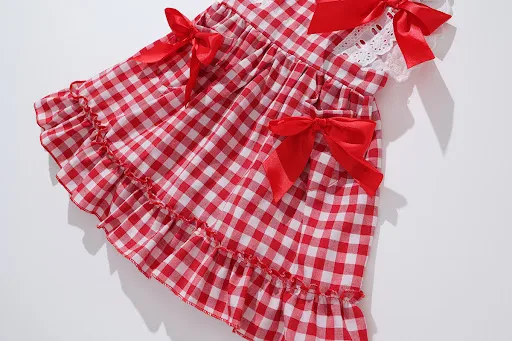 Title 3, Mädchen Prinzessinnenkleid mit roter karierter ...