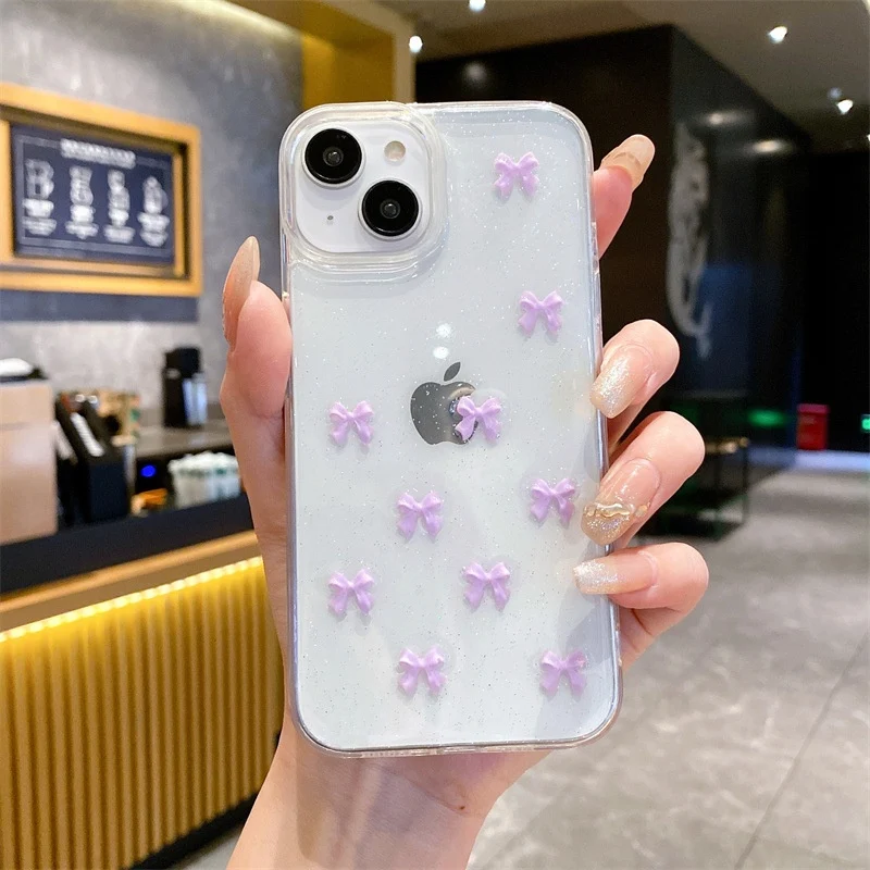 Title 4, Epoxy Glitter Bow iPhone 16 Pro Max Phone Case ...