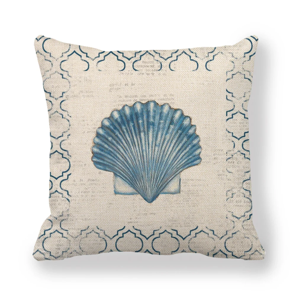 Fronha de linho Blue Wind Sea Life, ideal para noites tranquilas. Toque suave, respirável e com estampas marinhas para relaxar. — foto 4