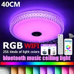 Modern simple round acrylic bedroom ceiling light with Music Tmall Elf remote control, offering convenient and stylish l — photo 5