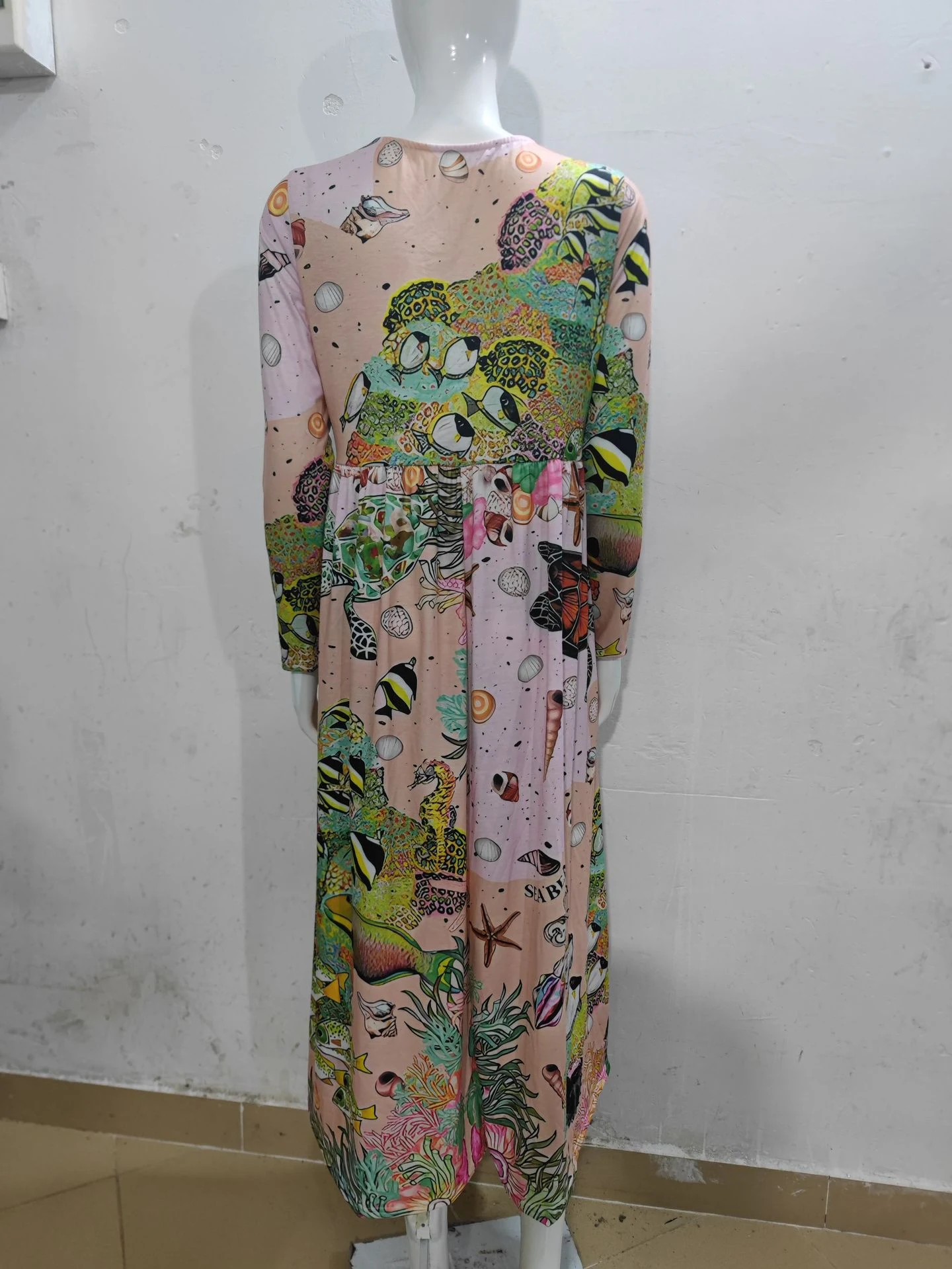 Title 12, Printed Long Sleeve Pocket Dress