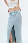 Vestido midi jeans com barra crua de verão no atacado saia, ideal para um visual despojado e moderno, perfeito para os dias quentes de verão. — foto 9