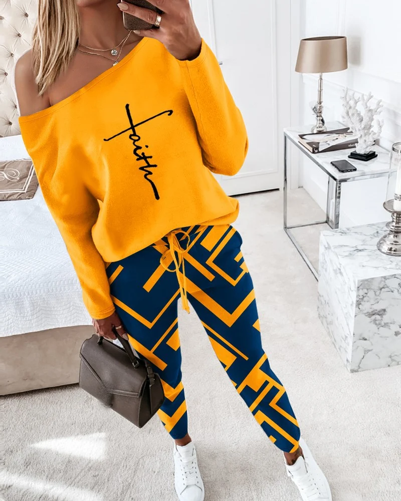 Title 9, Womens Casual Printed Two-piece Suit Clothing