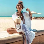 Copricostume da spiaggia donna in chiffon ricamato, ampio e protettivo, Cardigan leggero per l'estate — foto 6
