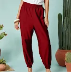 Calças Casuais Femininas de Cor Lisa em Algodão e Linho com Bolsos, Conforto e Estilo para o Dia a Dia — foto 3