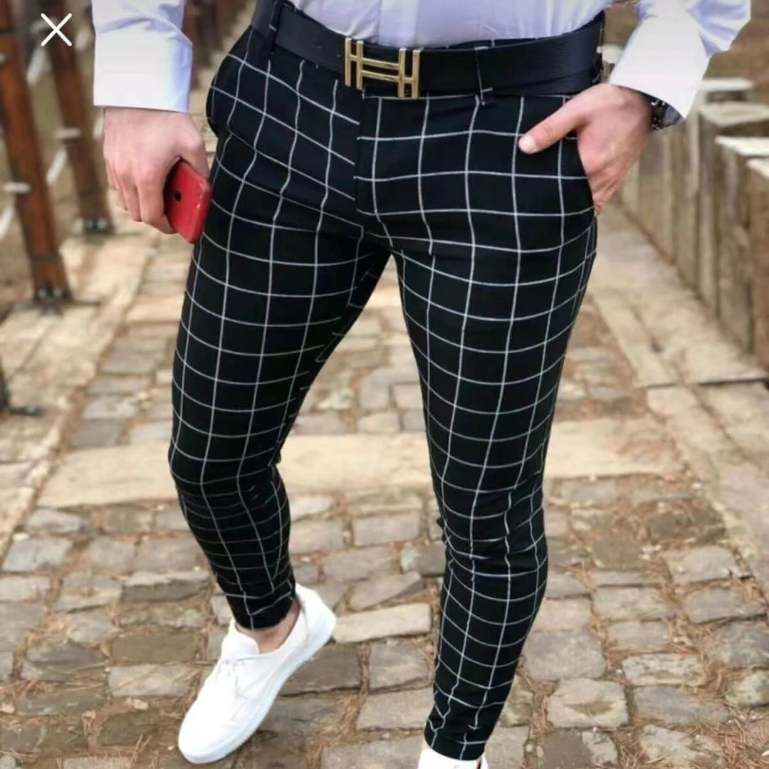 Title 4, Heren Casual Broek met Ruit en Streep – Comfort...