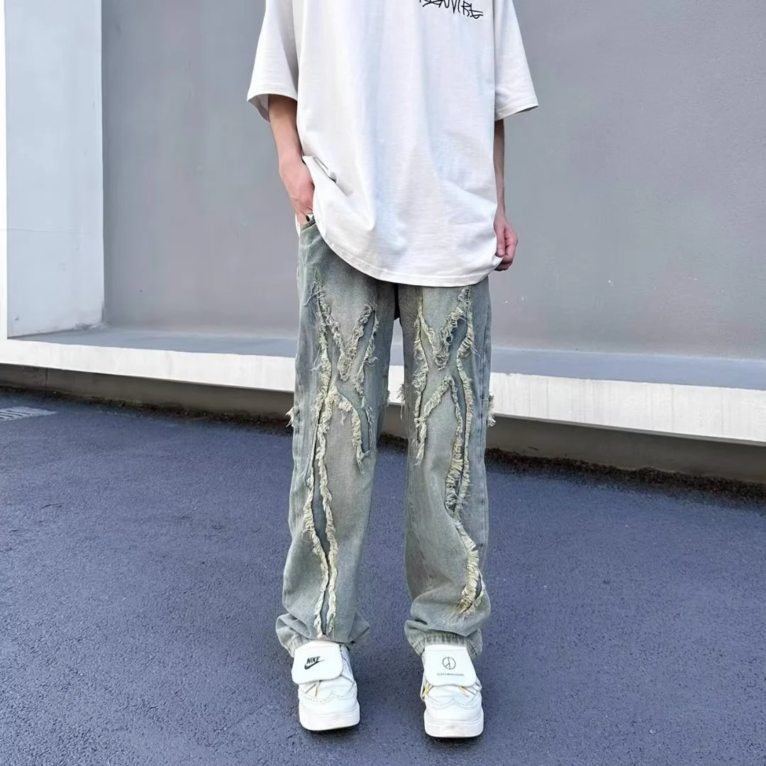 American High Street Vintage Jeans voor Heren. Authentieke denim, klassieke retro stijl. Comfortabele pasvorm, perfect voor dagelijks gebruik. Vintage jeans. — foto 9